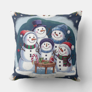 Snowman Family  Cushion