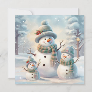 Snowman Family Greeting Card