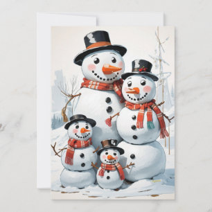 Snowman Family: Heartwarming Christmas Greeting Holiday Card