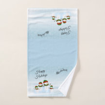 Snowman Family Holiday Bathroom Towel Set