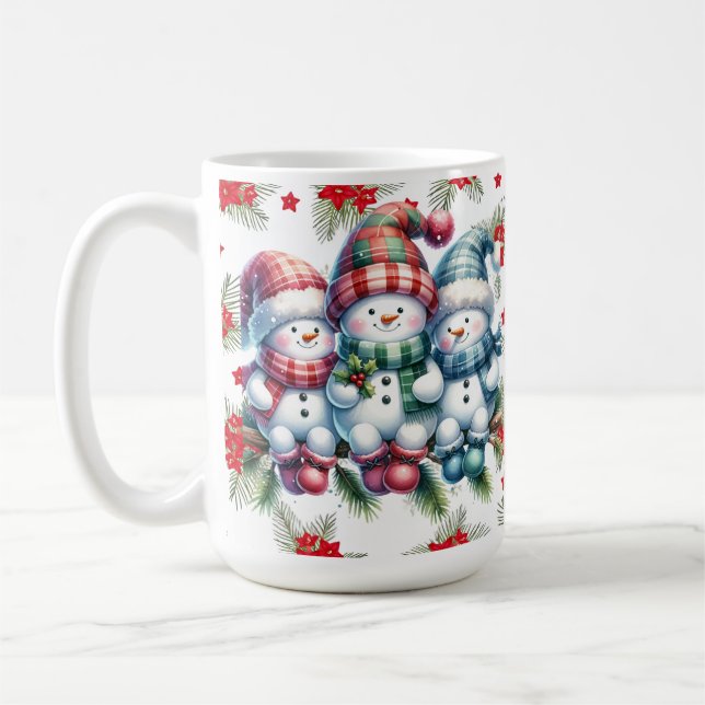 Snowman Family Holiday Mug (Left)
