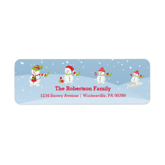 Snowman Family | Holiday Return Address Label