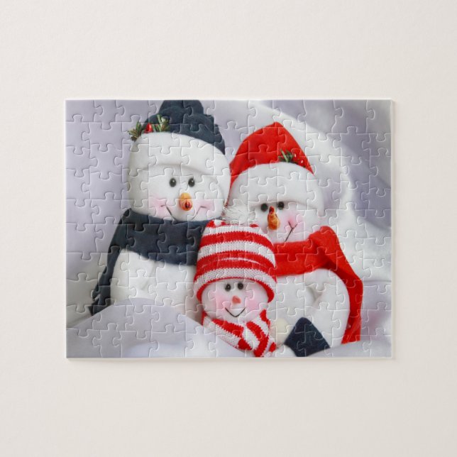 Snowman Family in Christmas Jigsaw Puzzle (Horizontal)