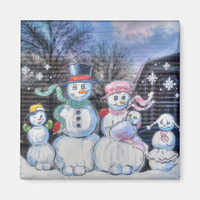 Snowman Family Magnet (Front)