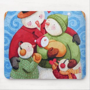 Snowman Family Mouse Pad