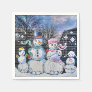 Snowman Family Napkin