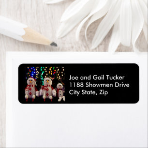 Snowman & Family Ornaments on Tree Address Labels