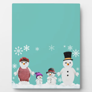 snowman family plaque