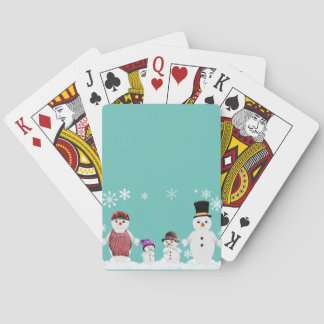 snowman family playing cards
