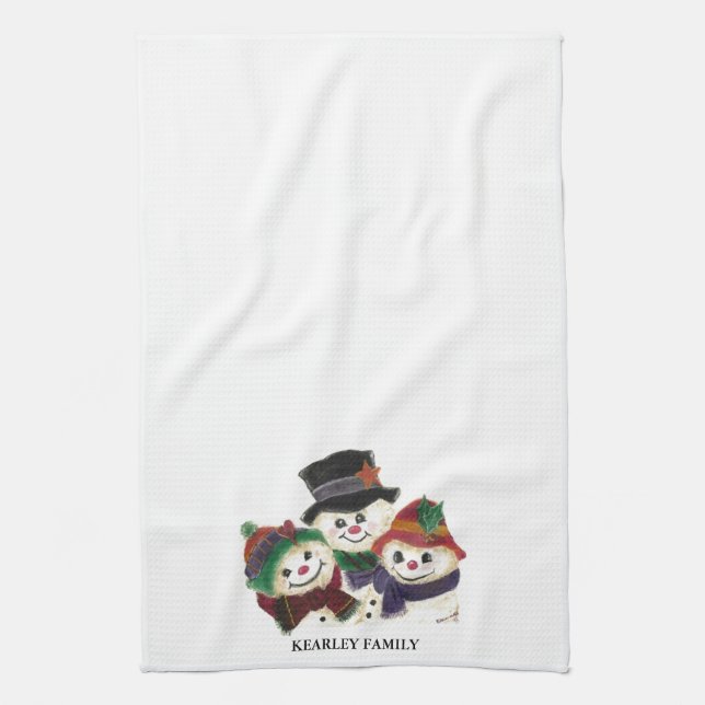 SNOWMAN FAMILY TEA TOWEL (Vertical)