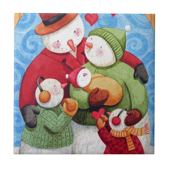 Snowman Family Tile (Front)