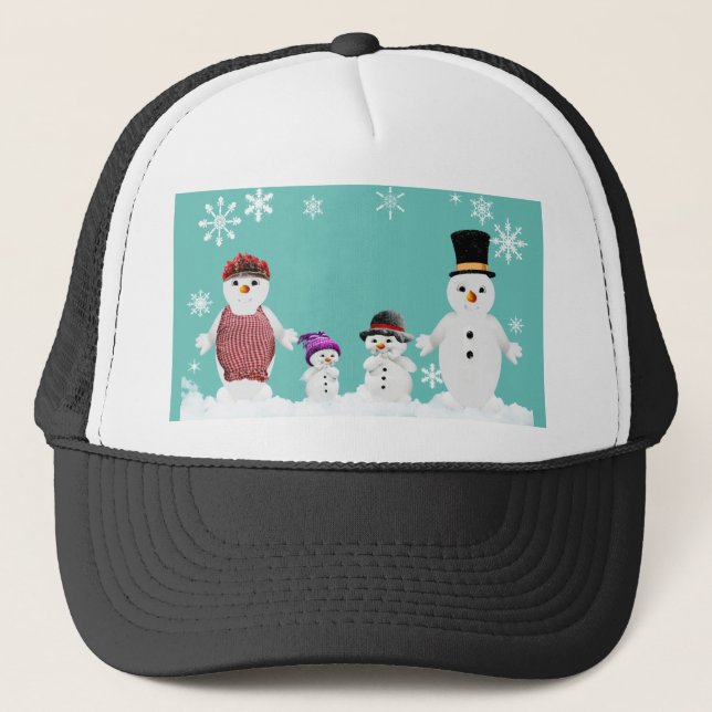 snowman family trucker hat (Front)