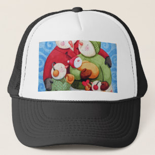Snowman Family Trucker Hat