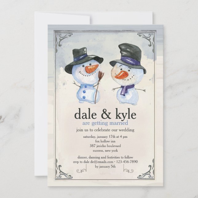 Snowman Fellows Invitation (Front)