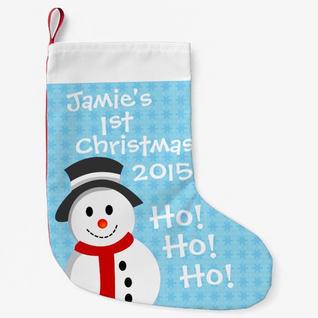 Snowman - First Christmas Small Christmas Stocking (Front)