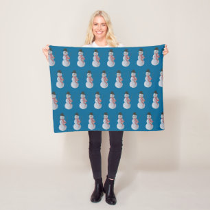 Snowman Fleece Blanket