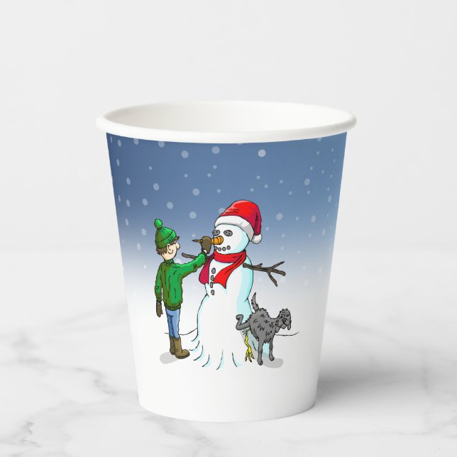 Snowman for Christmas Paper Cups (Front)