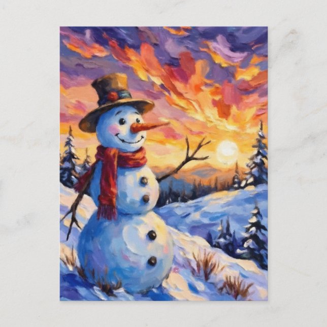 Snowman for Christmas Postcard (Front)