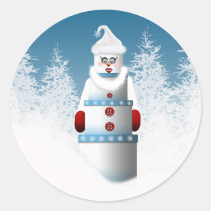 Snowman Forest Christmas Designs Stickers