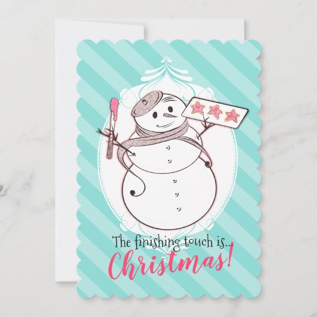 Snowman French bakery cookies Christmas card (Front)