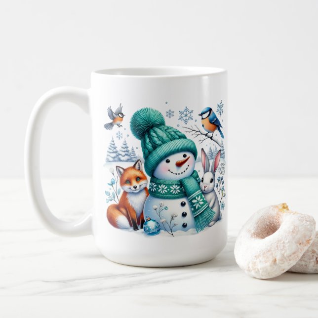 Snowman & Friends Coffee Mug (With Donut)