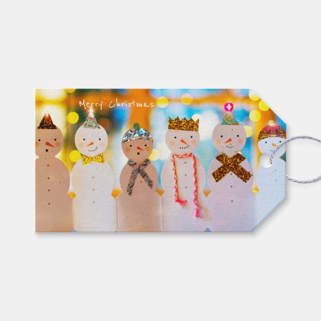 Snowman Fun Elegant Christmas Gift Tags (Front (Horizontal))