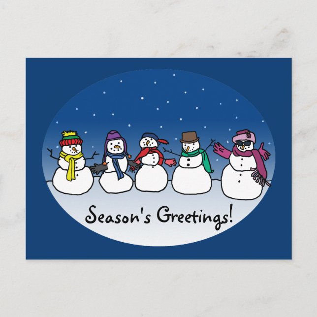 Snowman Fun Holiday Postcard (Front)
