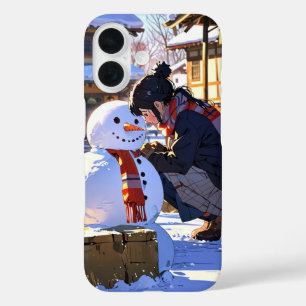 Snowman Fun in Winter iPhone 16 Case