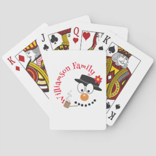 Snowman Funny Face Cute Novelty Christmas Playing Cards