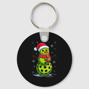 Snowman - funny pickleball christmas pickle ball key ring