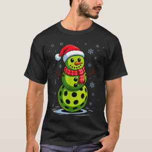 Snowman - funny pickleball christmas pickle ball T-Shirt