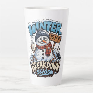 Snowman Funny Winter Quote Seasonal Humour Christm Latte Mug