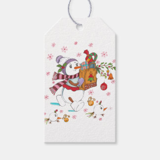 Snowman gift cards tags