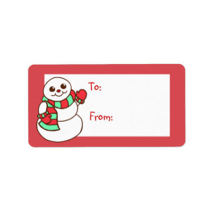 Snowman Gift Tag Label