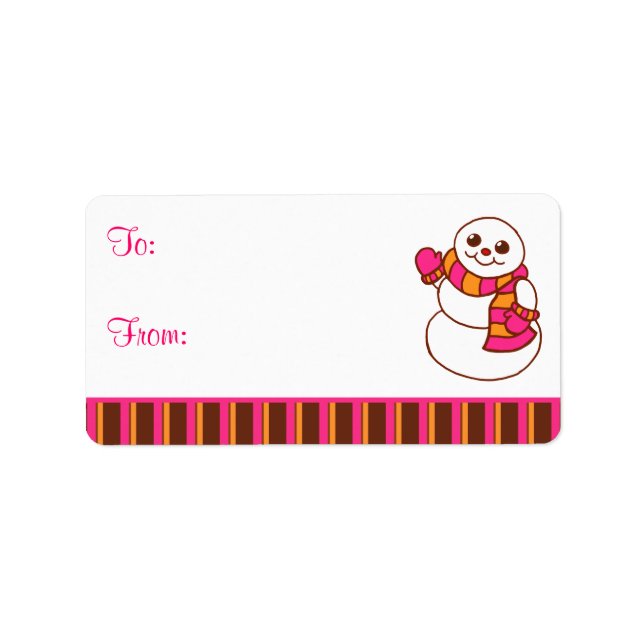 Snowman Gift Tag Labels (Front)