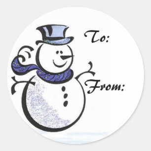 Snowman Gift Tag Sticker