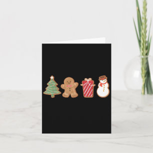Snowman Gingerbread Merry Christmas Xmas Tree Fami Card
