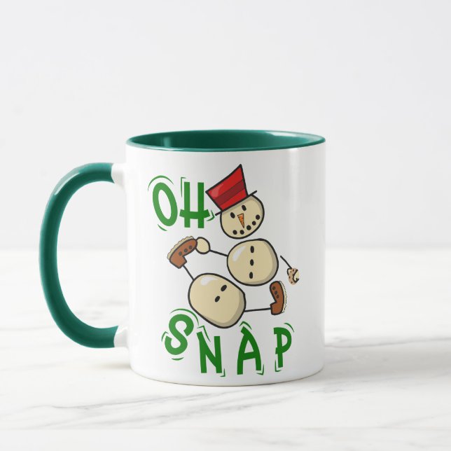 Snowman gingersnap cookie funny christmas holiday  mug (Left)