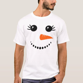 Snowman Girl Face For Girls Christmas Winter T-Shirt