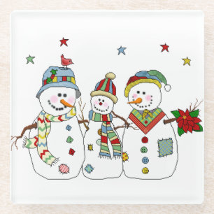 Snowman Glass Coaster