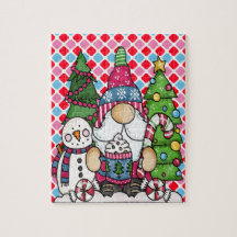 Snowman gnome & Xmas Tree  jigsaw puzzle