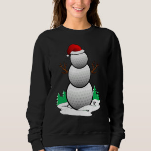 Snowman Golf Ball Santa Hat Christmas Pajama Xmas Sweatshirt