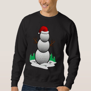 Snowman Golf Ball Santa Hat Christmas Pajama Xmas Sweatshirt