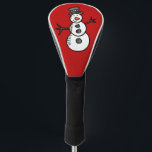 Snowman Golf Head Cover<br><div class="desc">Illustration for Christmas with cute, smiley snowman decoration. It is possible to change the background colour and to add different one to the design with your choice.</div>