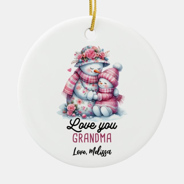Snowman Grandma Ornament (Front)
