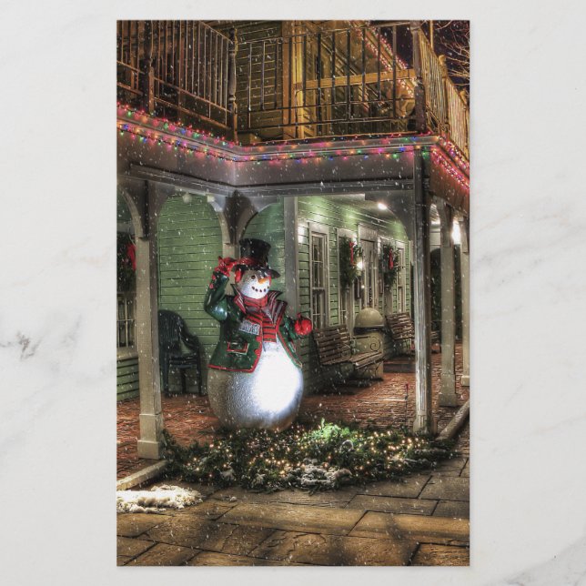 Snowman Greetings Stationery (Front)