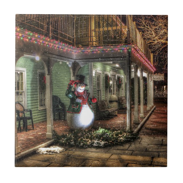 Snowman Greetings Tile (Front)