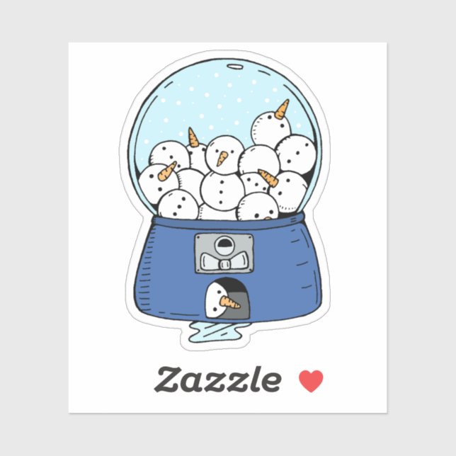 Snowman Gumball Machine Laptop Sticker (Sheet)
