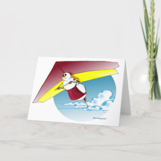 Snowman hang gliding! thank you card