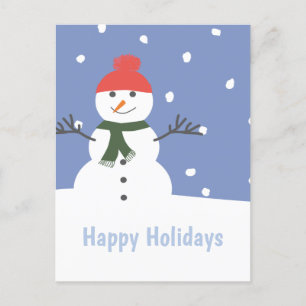 Snowman Happy Holidays Christmas Holiday Postcard
